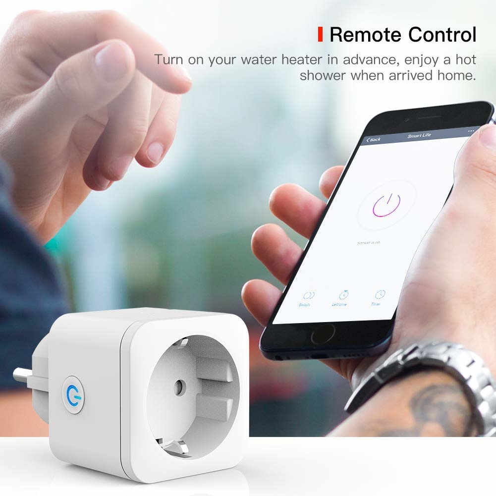 Ổ Cắm Thông Minh Wifi TUYA 16A Đo Điện Năng Tiêu Thụ Hẹn Giờ Điều Khiển Bật Tắt Từ Xa Qua Điện Thoại