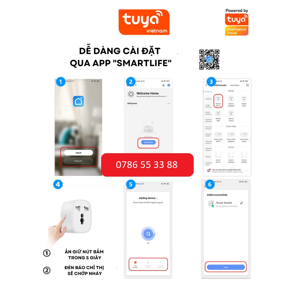 Ổ Cắm Thông Minh Wifi TUYA 16A Đo Điện Năng Tiêu Thụ Hẹn Giờ Điều Khiển Bật Tắt Từ Xa Qua Điện Thoại