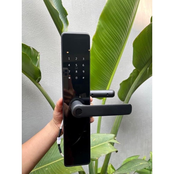 Ổ khóa vân tay thông minh TUYA Wifi E 202 cửa gỗ thép composit nhôm xingfa theo dõi đóng mở từ xa qua điện thoại