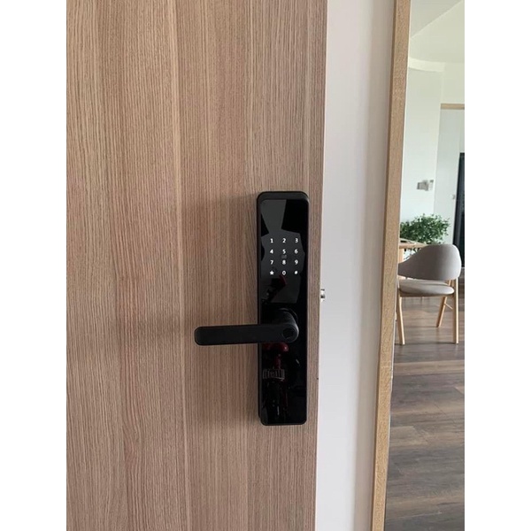 Ổ khóa vân tay thông minh TUYA Wifi E 202 cửa gỗ thép composit nhôm xingfa theo dõi đóng mở từ xa qua điện thoại