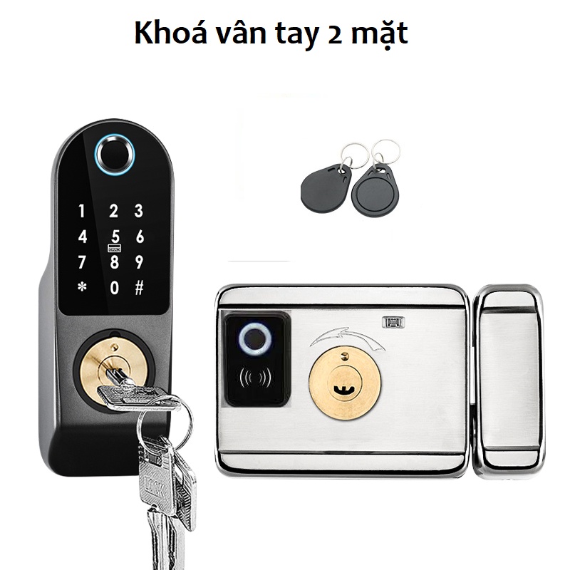 Ổ khoá vân tay thông minh wifi TUYA TTLOCK cửa sắt phòng trọ theo dõi người ra vào điều khiển đóng mở qua điện thoại