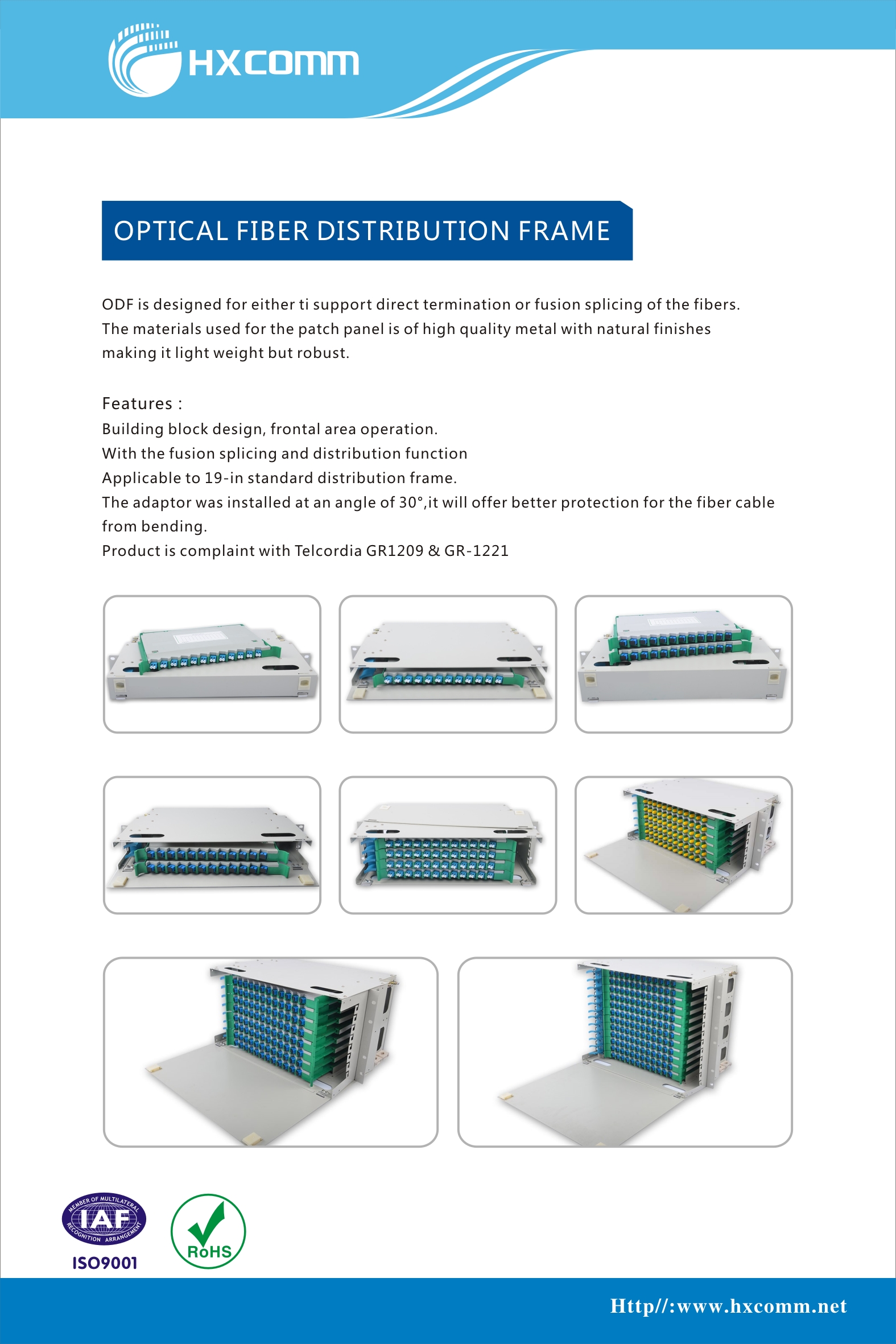 Hộp Phối Quang ODF 12FO Rack 19U
