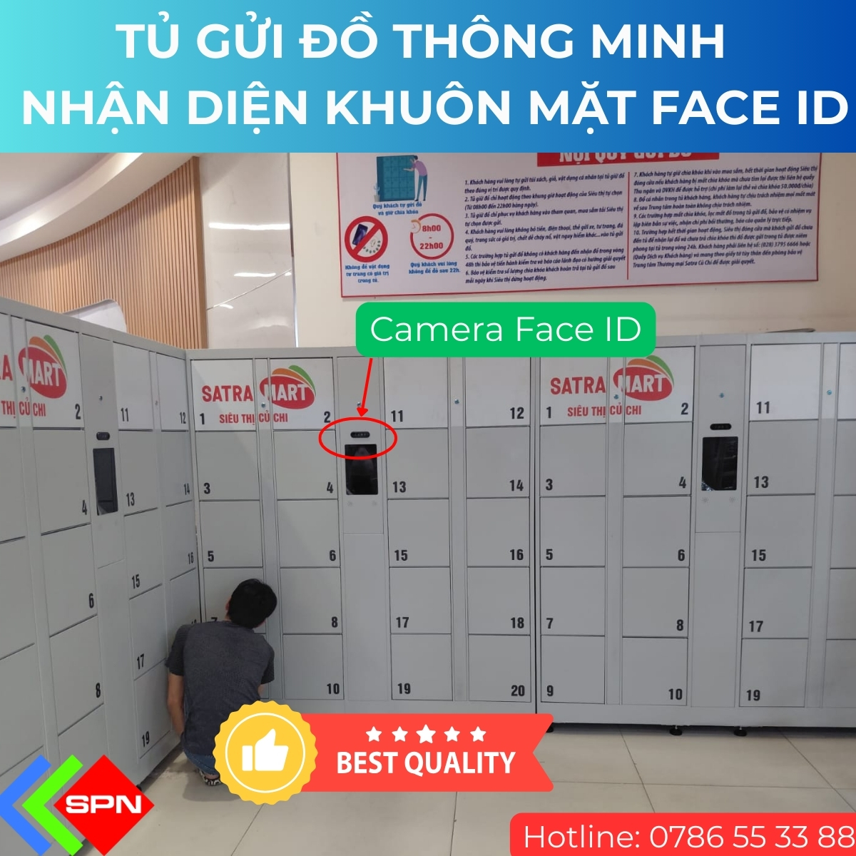 Tủ gửi đồ thông minh nhận diện khuôn mặt Face ID