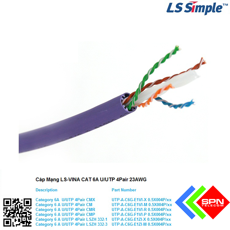 Cáp mạng Cat 6A UTP LS Vina chính hãng