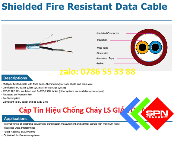 Cáp chống cháy LS giá tốt nhất chính hãng chống nhiễu chuyên dùng truyền tín hiệu báo cháy điều khiển các công trình điện nhẹ thầu thi công xây dựng