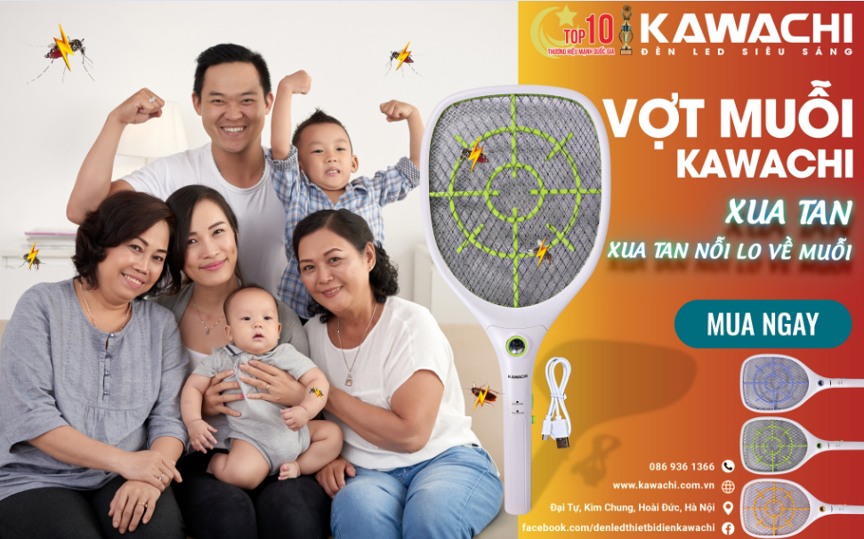 VỢT MUỖI KAWACHI - XUA TAN NỖI LO VỀ MUỖI