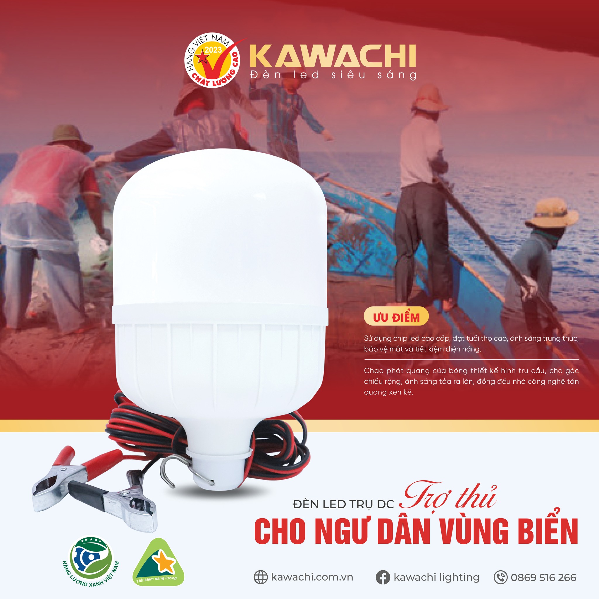 TIỆN LỢI MỌI LÚC MỌI NƠI CÙNG ĐÈN LED TRỤ DC KAWACHI