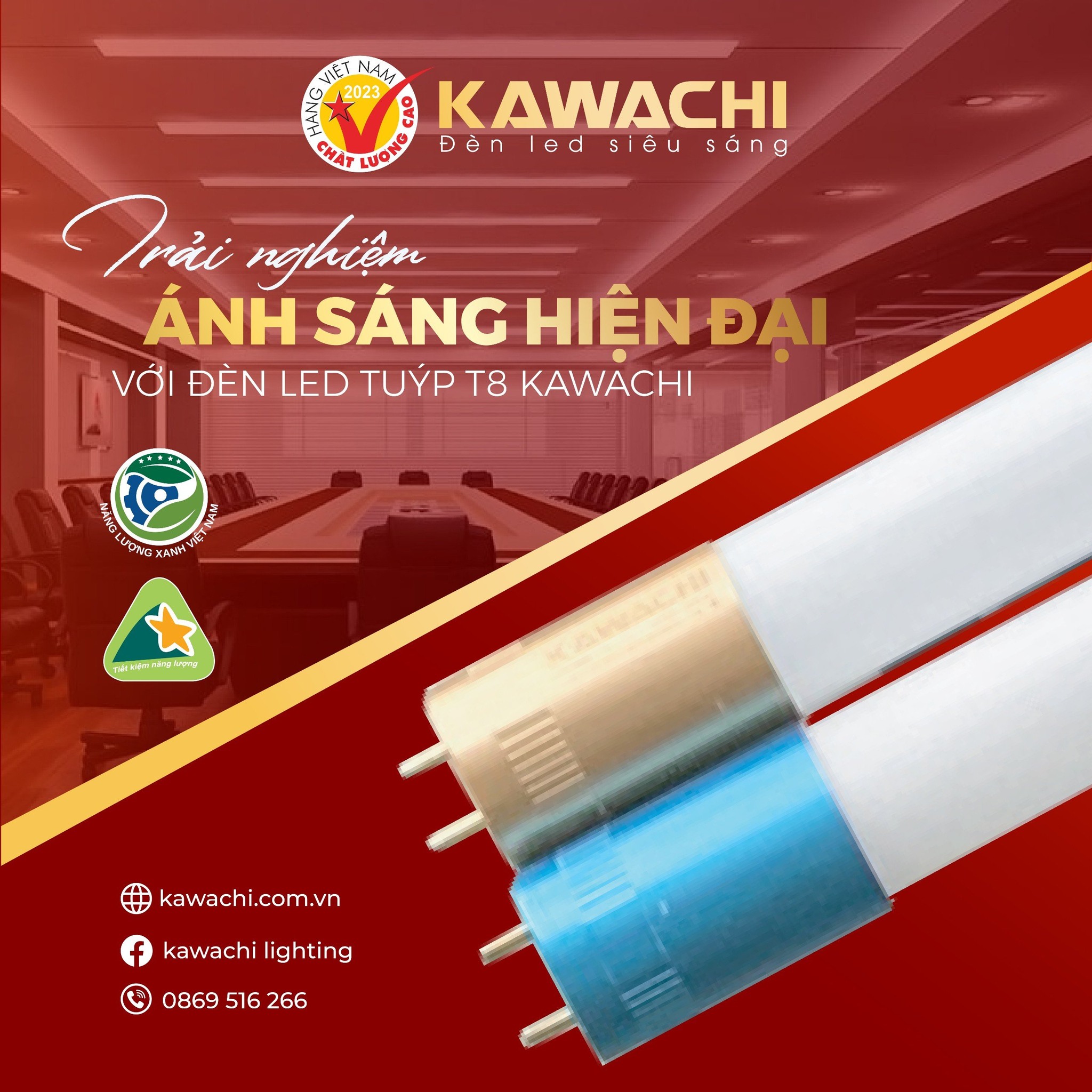 CHIẾU SÁNG HIỆN ĐẠI CÙNG ĐÈN TUÝP LED T8 KAWACHI