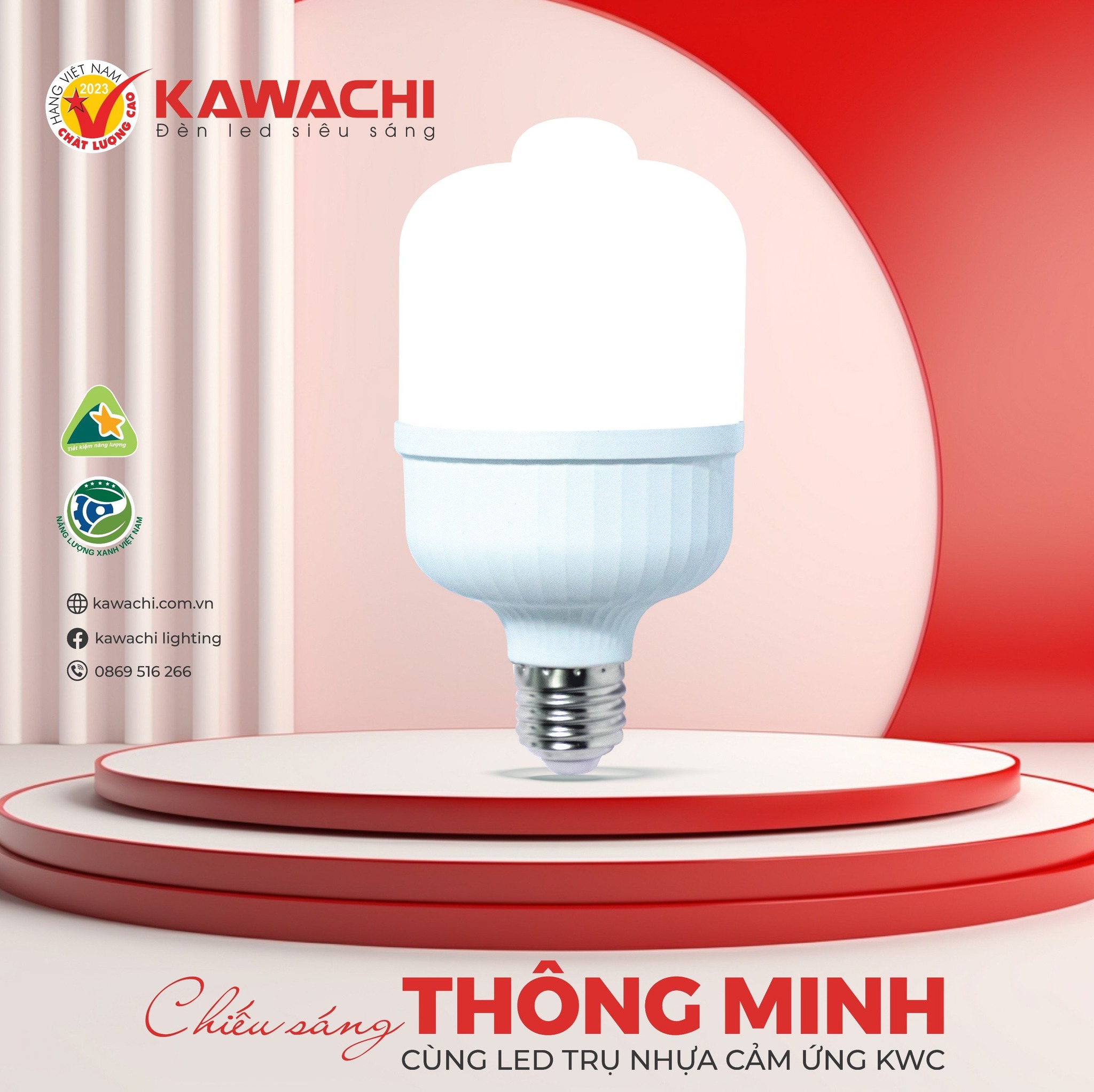 THÔNG MINH, HIỆN ĐẠI CÙNG ĐÈN LED TRỤ NHỰA CẢM ỨNG KAWACHI