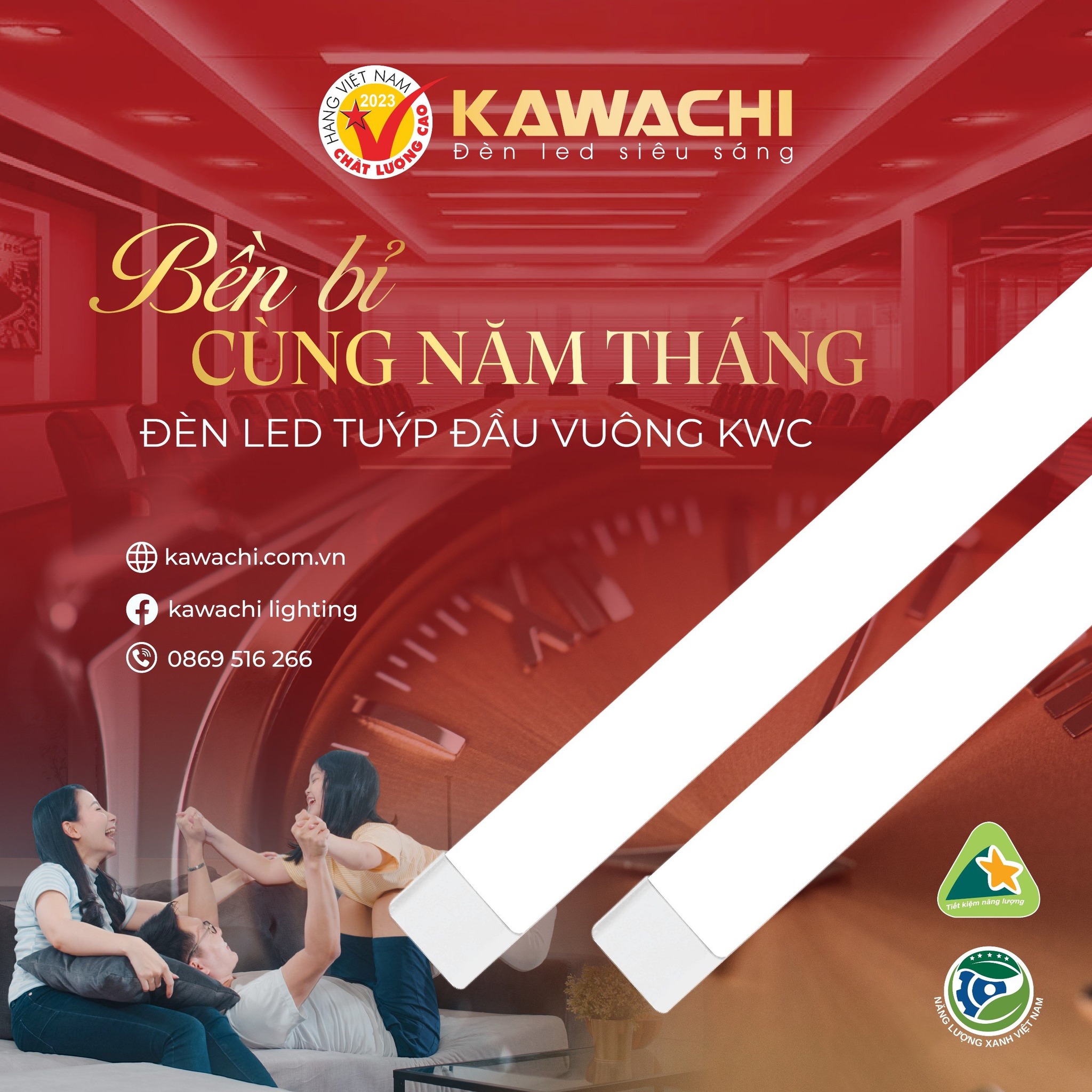 TRẢI NGHIỆM ÁNH SÁNG CHÂN THỰC CÙNG ĐÈN TUÝP LED ĐẦU VUÔNG KAWACHI