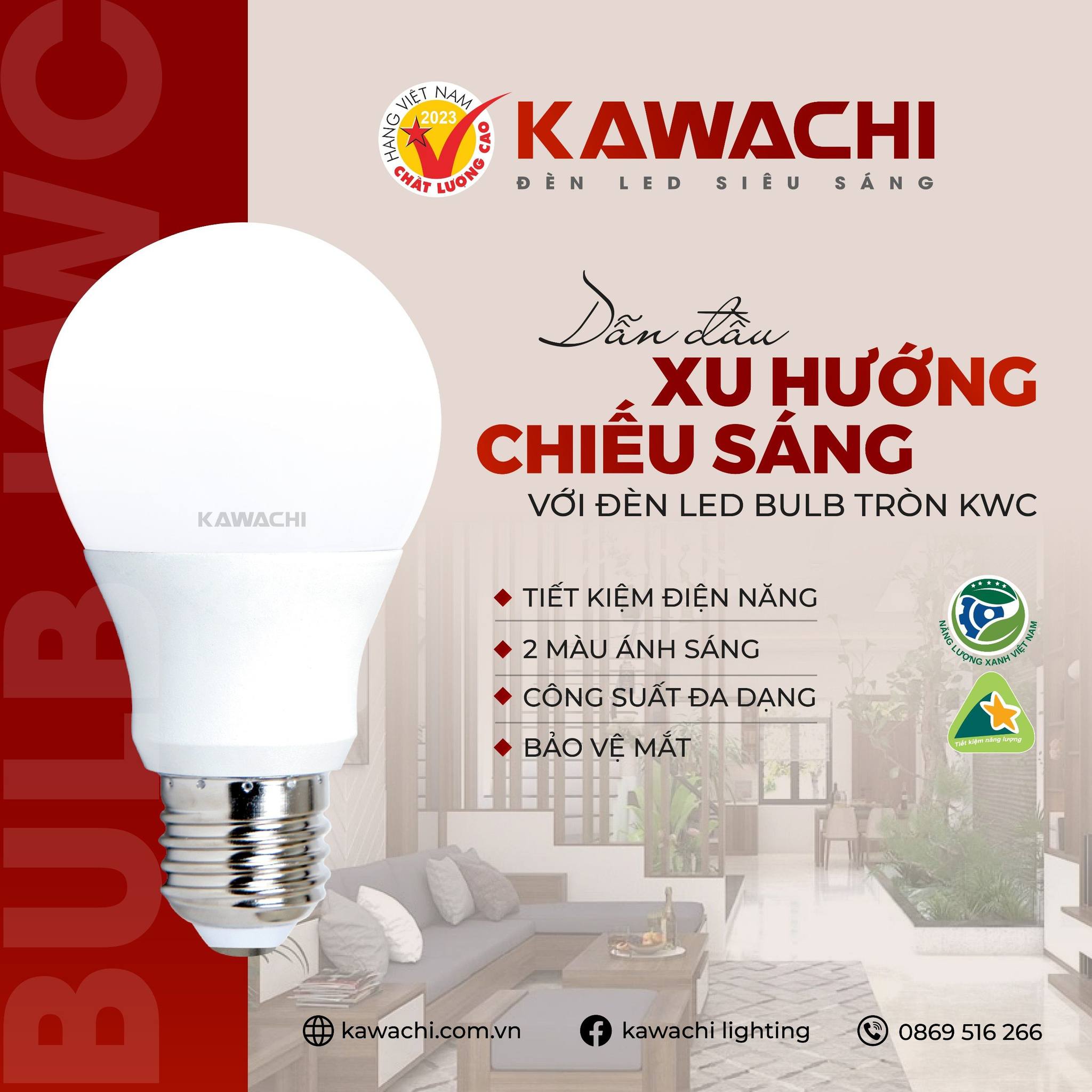 ĐÈN LED BULB TRÒN KAWACHI – SÁNG ĐẸP, TIẾT KIỆM, DỄ DÙNG!