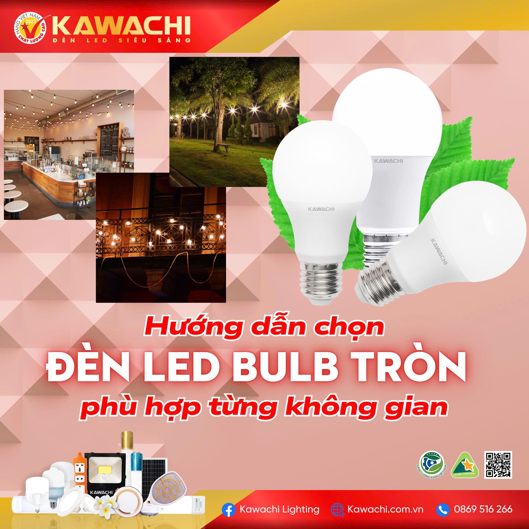 HƯỚNG DẪN CHỌN ĐÈN LED BULB TRÒN PHÙ HỢP TỪNG KHÔNG GIAN