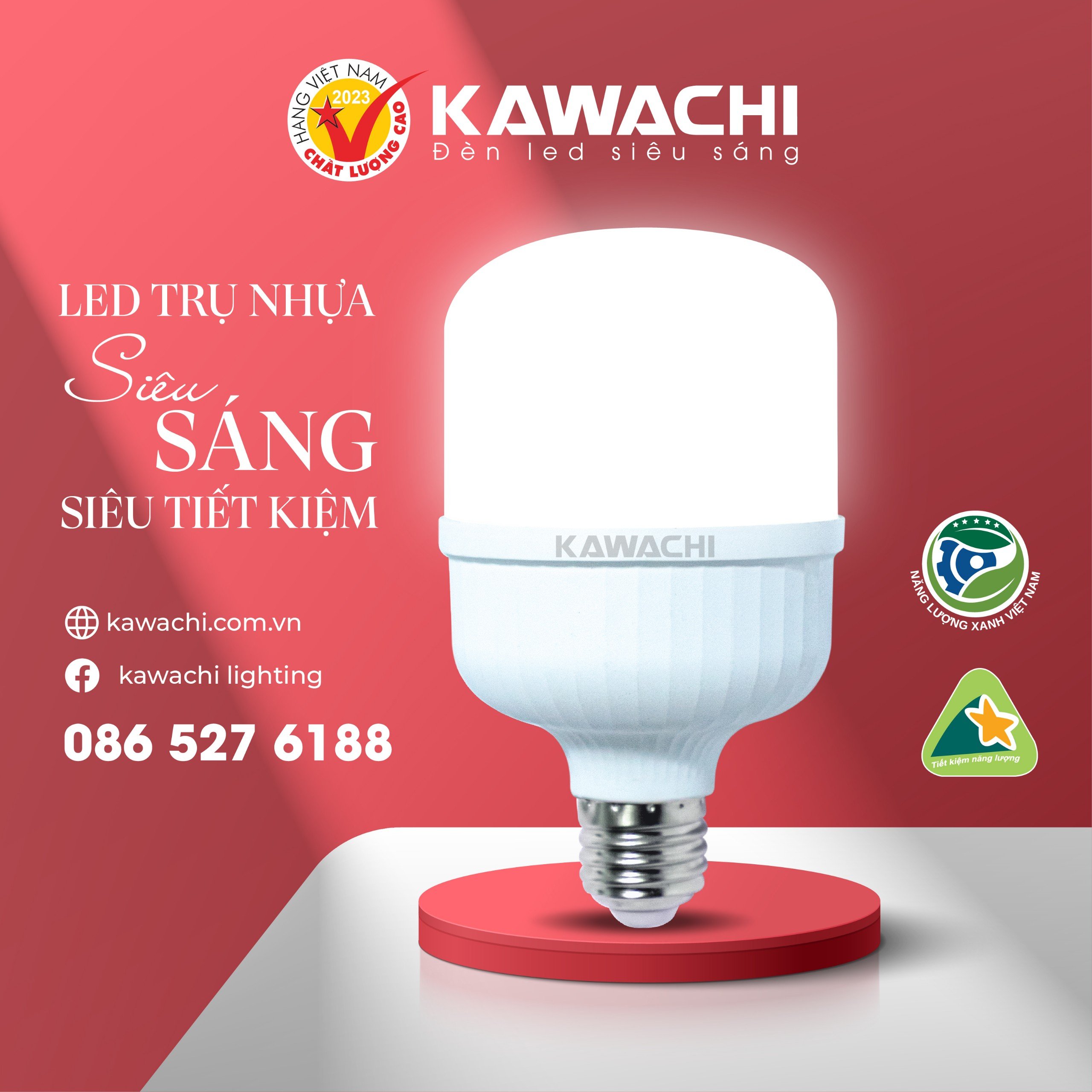 ĐÈN LED TRỤ NHỰA KAWACHI - SIÊU SÁNG, SIÊU TIẾT KIỆM