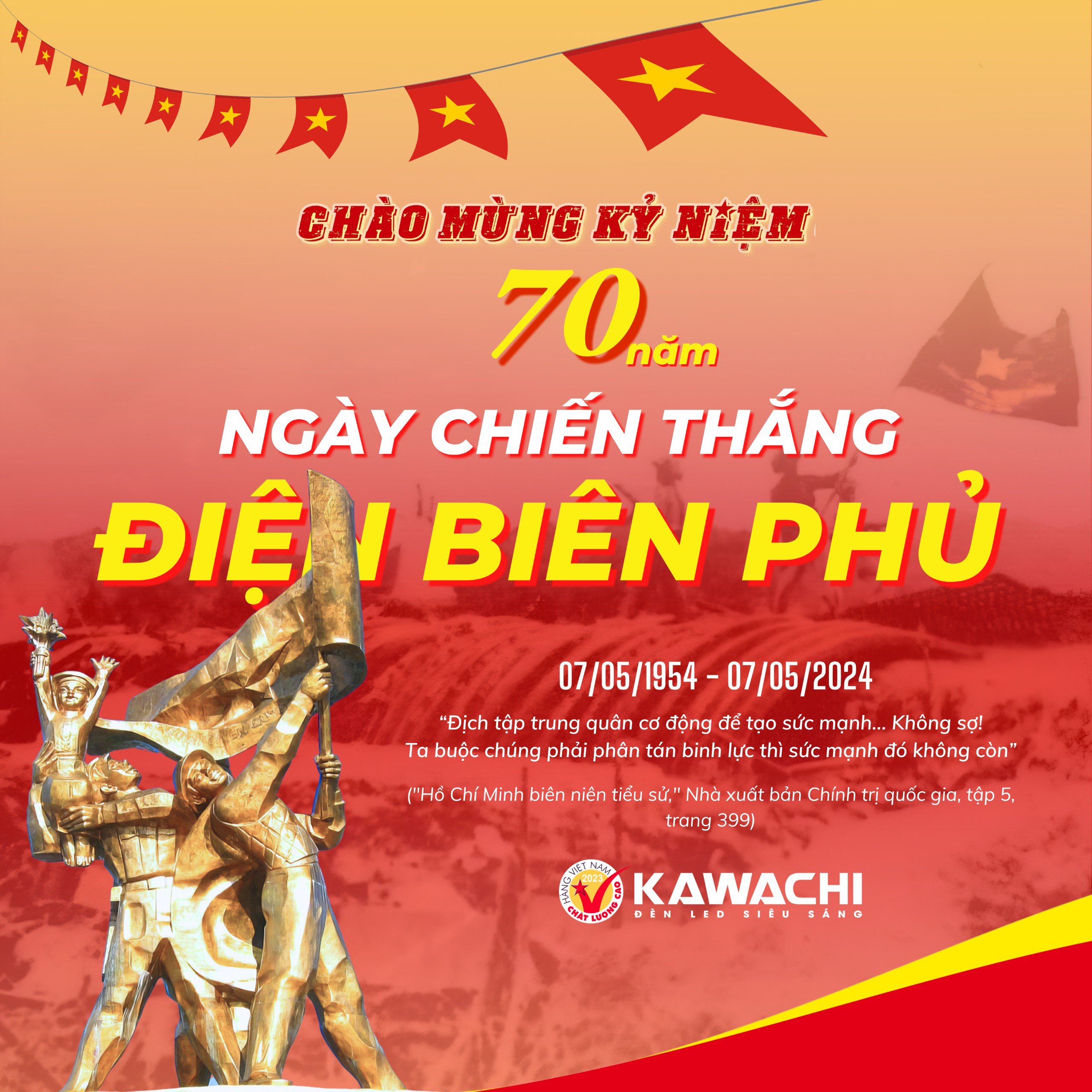 CHÀO MỪNG KỶ NIỆM 70 NĂM NGÀY CHIẾN THẮNG ĐIỆN BIÊN PHỦ (07/05/1954 - 07/05/2024)