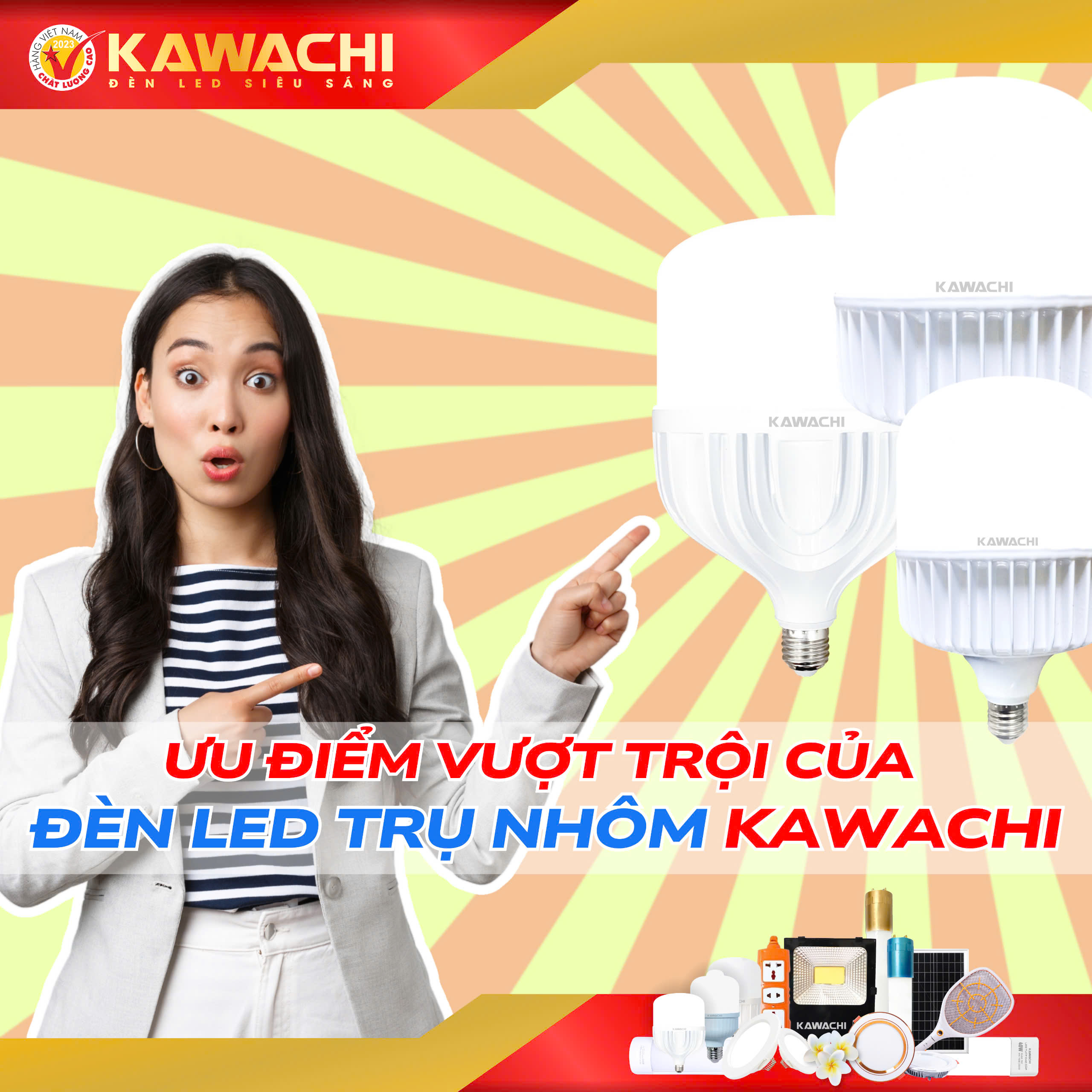 ƯU ĐIỂM VƯỢT TRỘI CỦA ĐÈN LED TRỤ NHÔM KAWACHI
