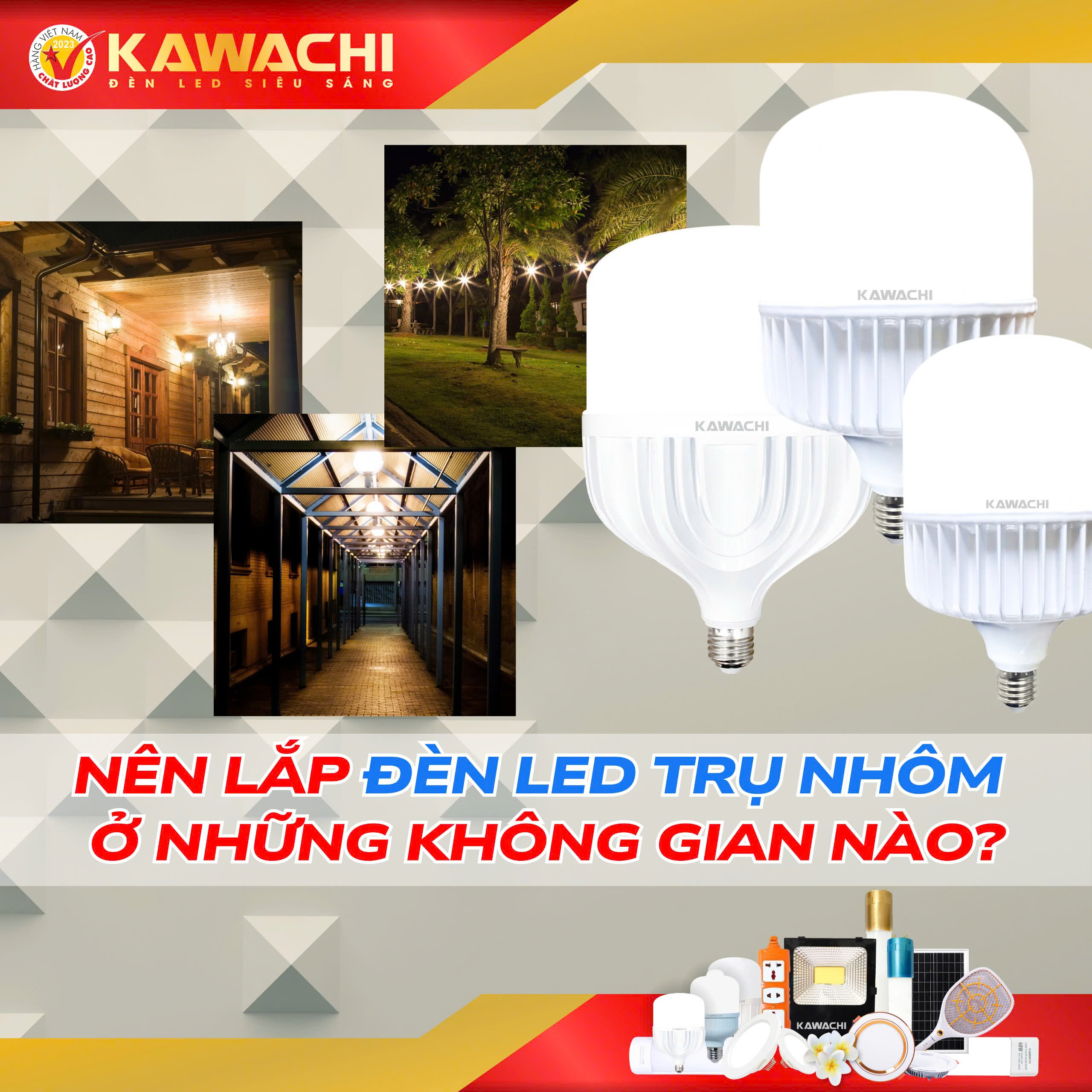 NÊN LẮP ĐÈN LED TRỤ NHÔM Ở NHỮNG KHÔNG GIAN NÀO?