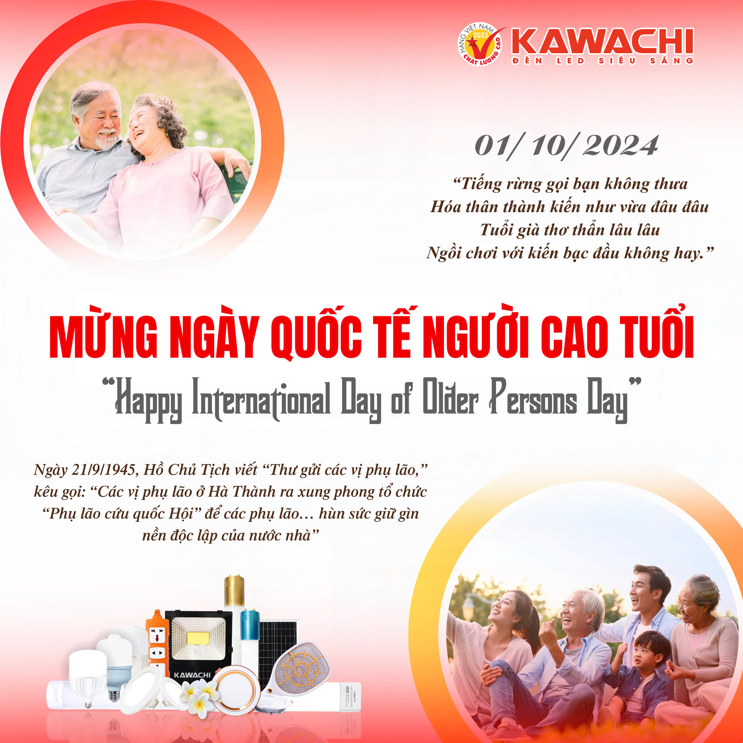 MỪNG NGÀY QUỐC TẾ NGƯỜI CAO TUỔI (01/10/2024) VÀ THÁNG HÀNH ĐỘNG VÌ NGƯỜI CAO TUỔI VIỆT NAM NĂM 2024