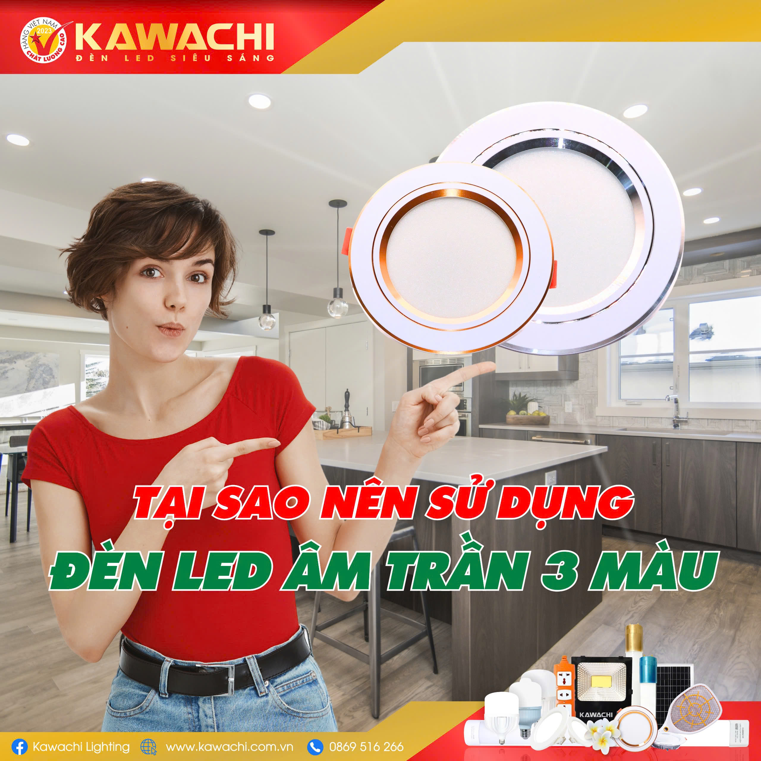 TẠI SAO NÊN SỬ DỤNG ĐÈN LED ÂM TRẦN 3 MÀU?