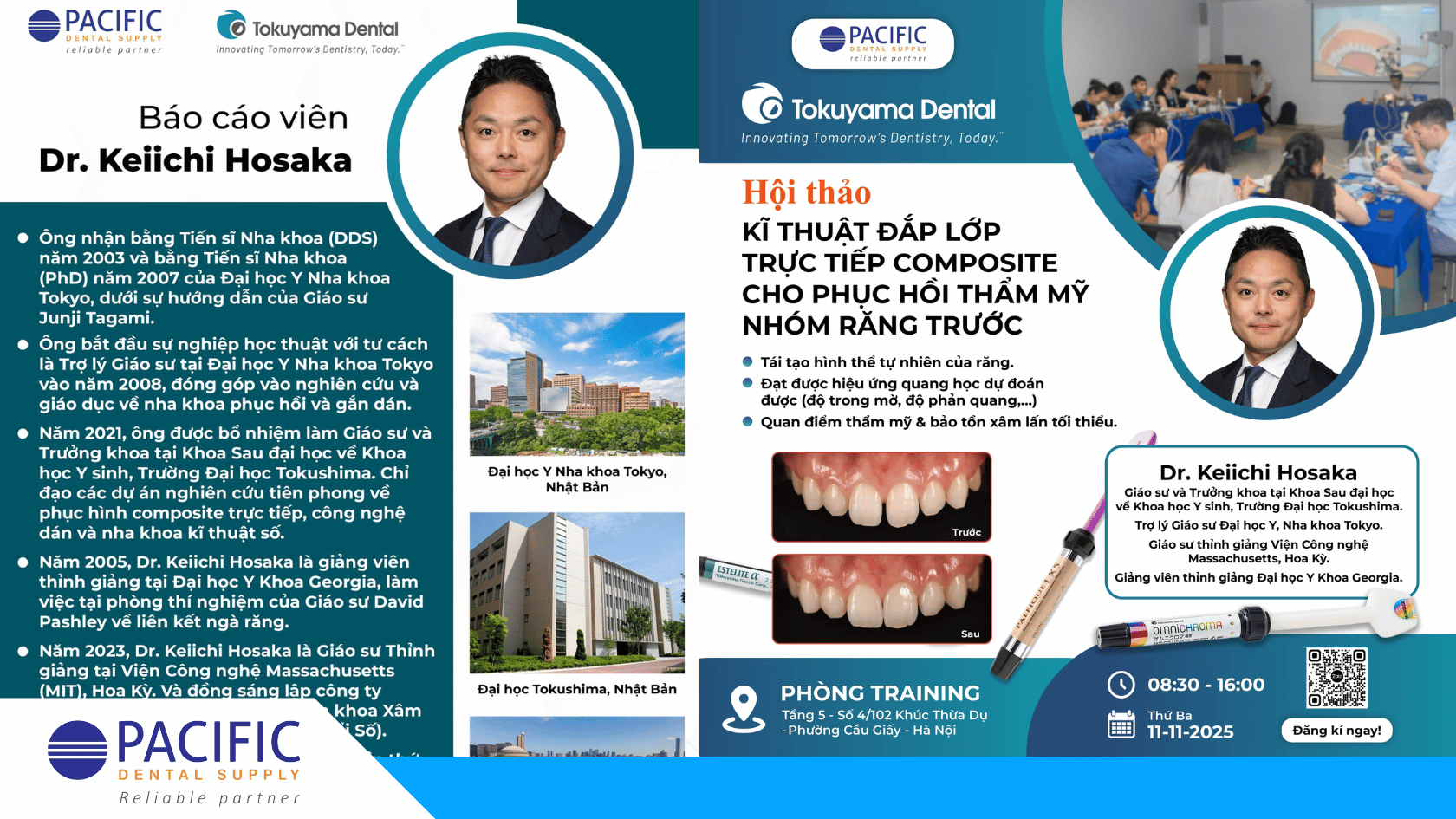 Hội Thảo Chuyên Đề: Kỹ Thuật Đắp Lớp Trực Tiếp Composite Cho Phục Hồi Thẩm Mỹ Nhóm Răng Trước