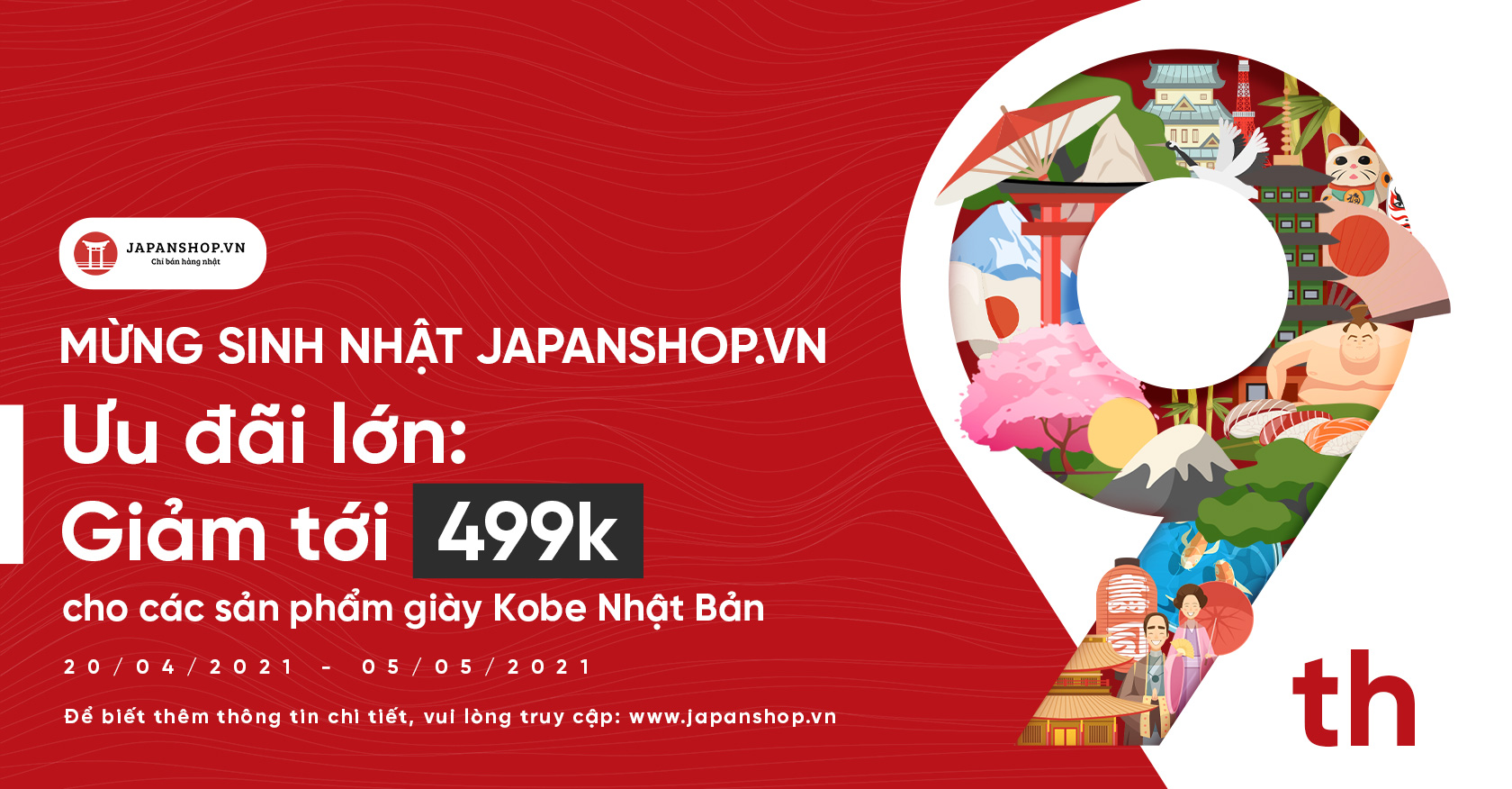 MUA GIÀY KOBE NHẬN VỀ QUÀ KHỦNG -  HAPPY 9TH BIRTHDAY JAPANSHOP.VN