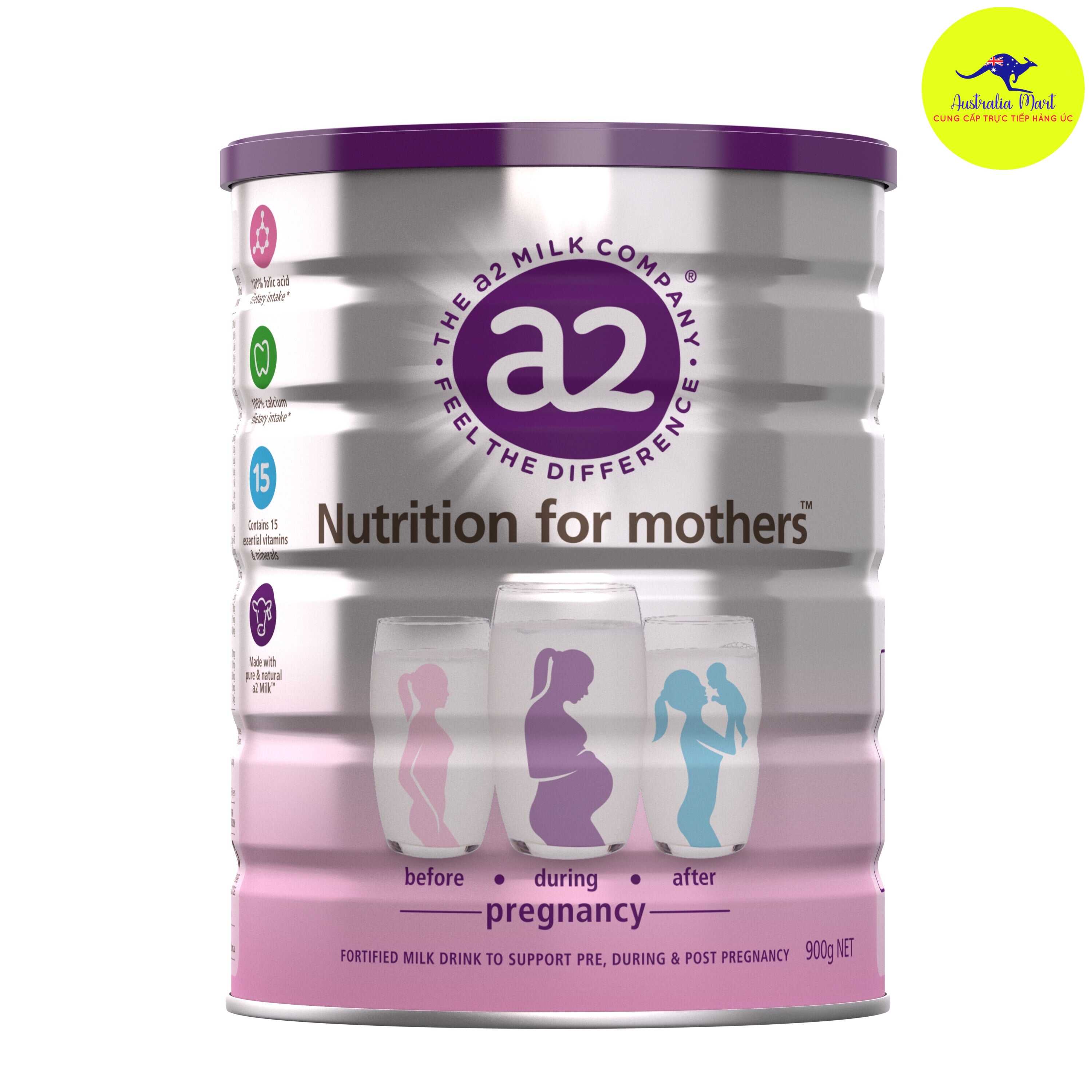 Sữa bột dành cho bà bầu A2 Platinum Premium Pregnancy Formula - 900g