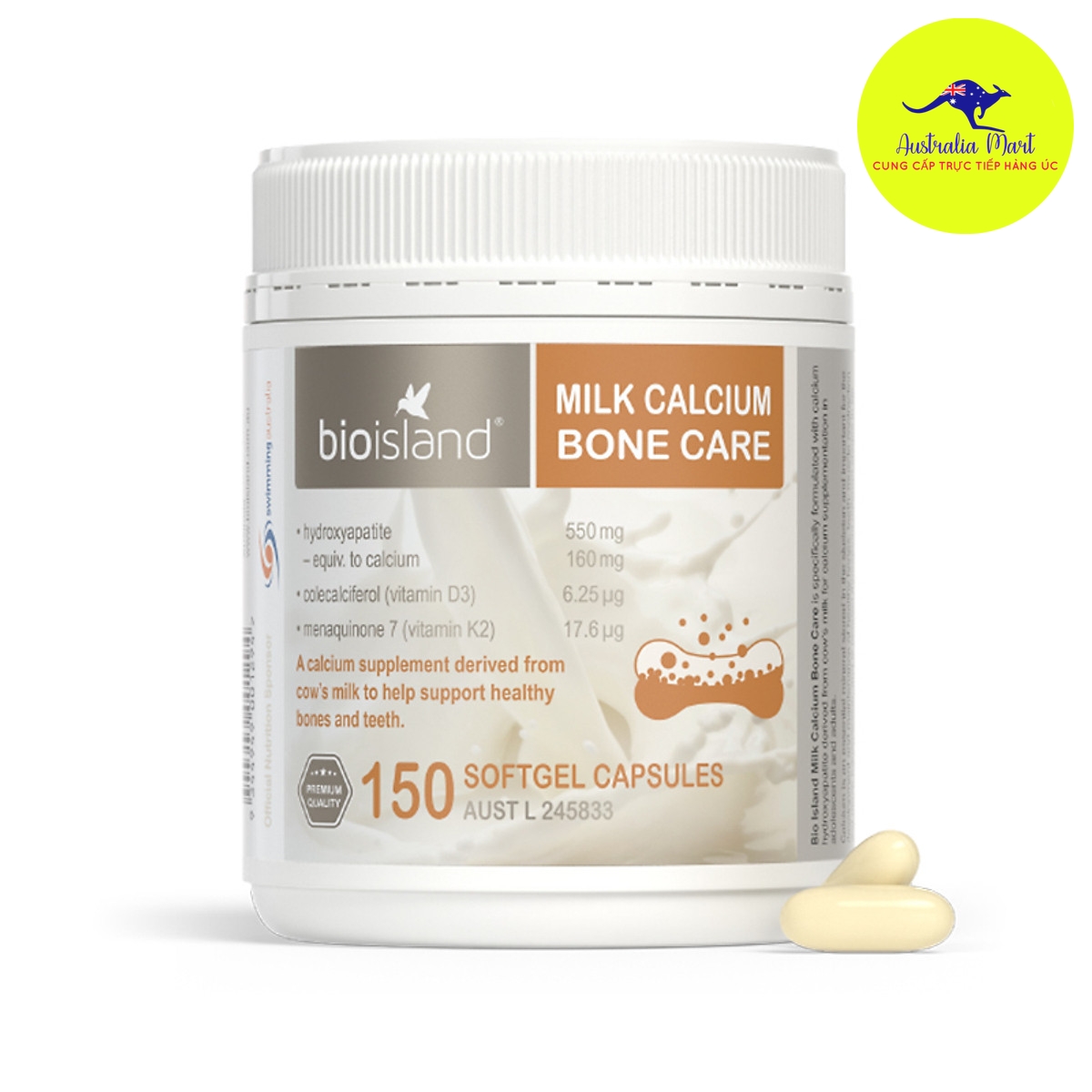 Viên sữa canxi Bio Island Milk Calcium Bone Care