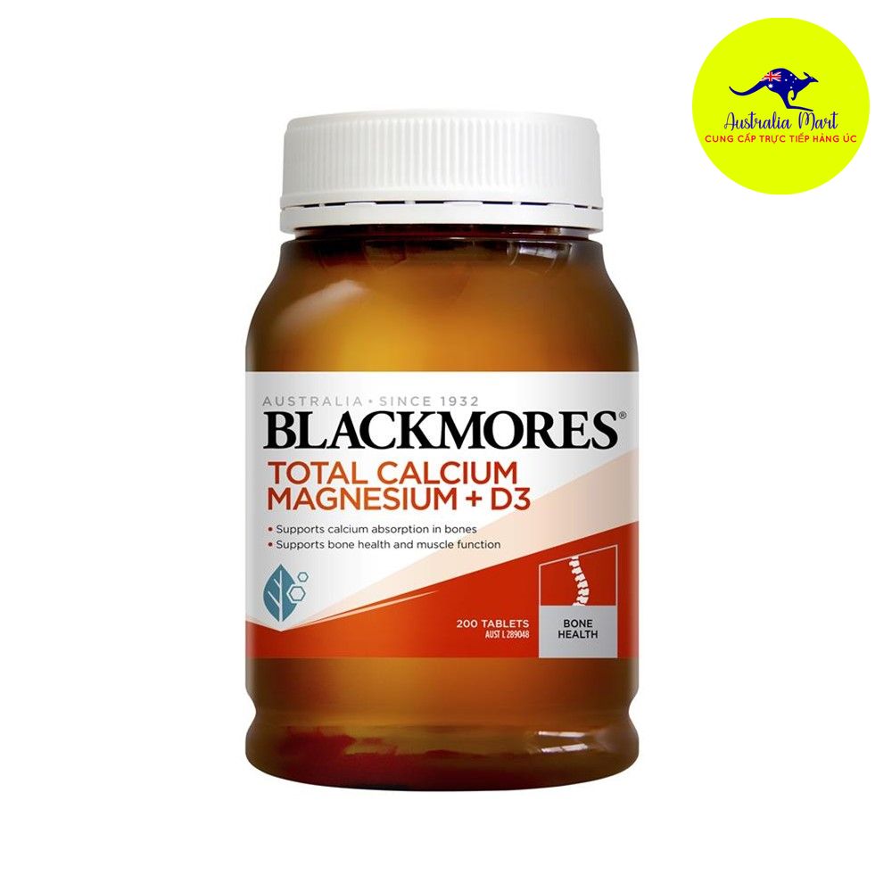 Blackmores Total Calcium Magnesium + D3 - Viên uống bổ sung vitamin (200 viên)