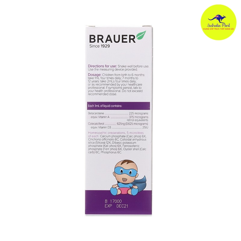 Siro tăng đề kháng Brauer Immunity Support 100ml