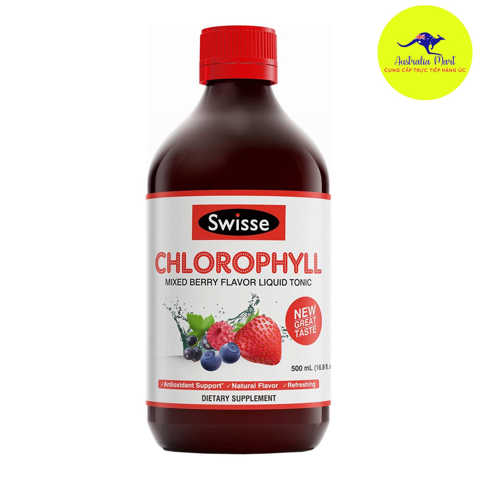 Swisse Chlorophyll Berry - Nước diệp lục vị dâu tây