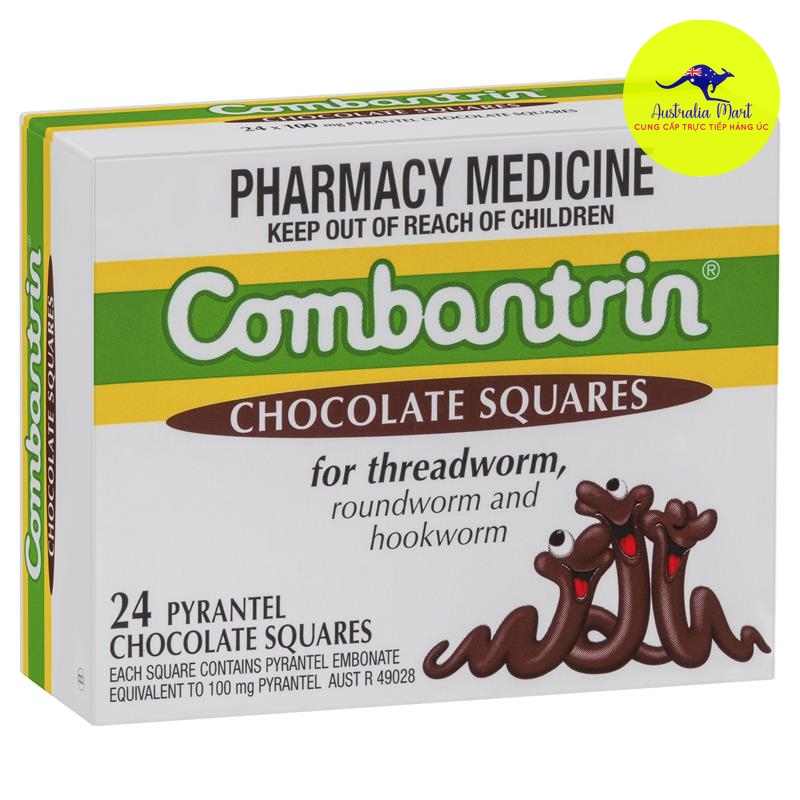Thuốc tẩy giun Combantrin 24 miếng Xách tay Úc trực tiếp Australia Mart Thuốc tẩy giun Combantrin 24 miếng Xách tay Úc trực tiếp Australia Mart
