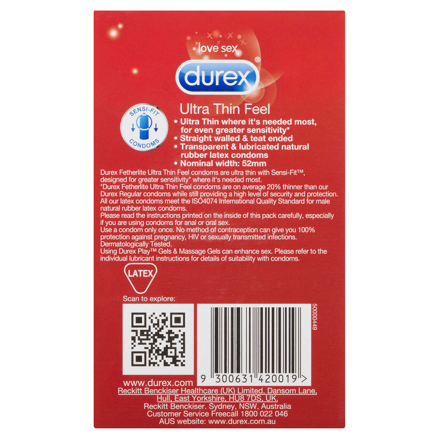 Bao cao su - Durex Fetherlite Ultra Thin Feel Condoms Extra Sensitive