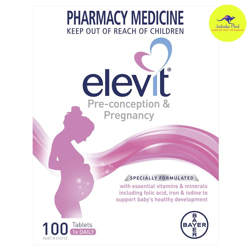 Viên uống bổ sung vitamin cho mẹ bầu Elevit Pre-conception & Pregnancy Multivitamin 100 viên