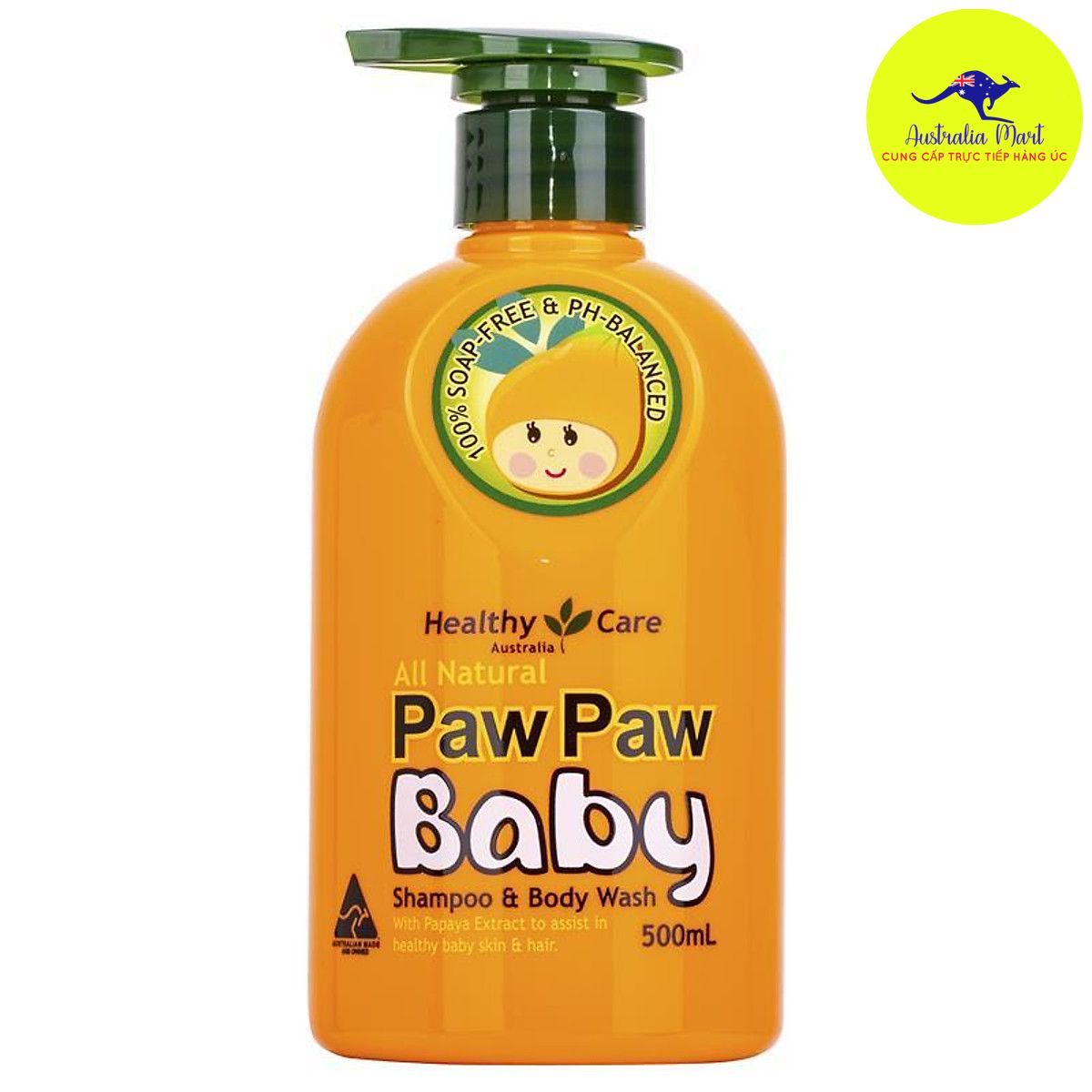 Healthy Care All Natural Paw Paw Baby 500ml - Sữa tắm đu đủ cho bé (500ml)