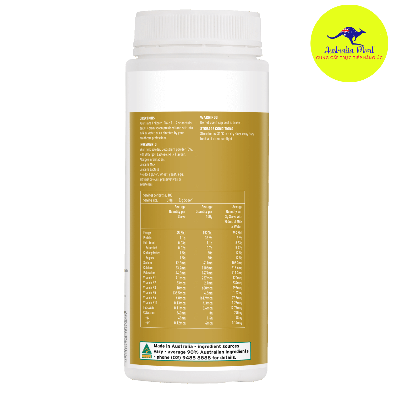 Healthy Care Colostrum Powder - Sữa bò non