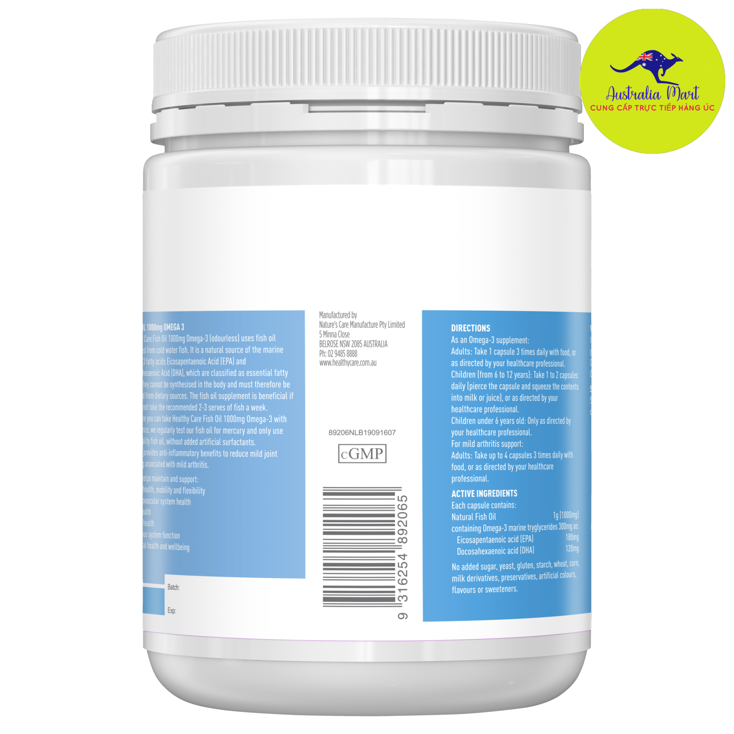 Healthy Care Fish Oil 1000mg Vi n u ng d u c ch nh h ng c