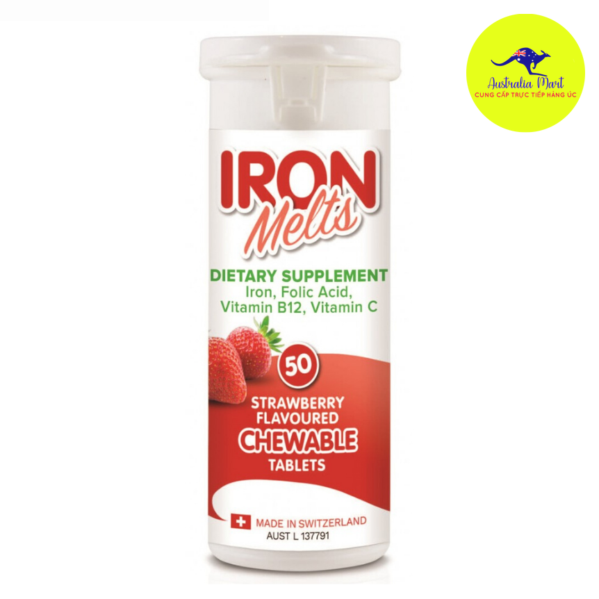 Viên ngậm bổ sung sắt Iron Melts Chewable