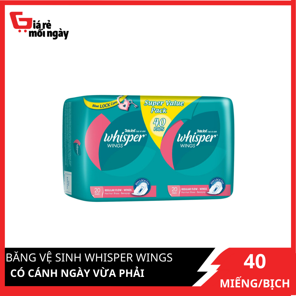 bang-ve-sinh-whisper-co-canh-ngay-vua-phai-23cm-40-mieng-goi