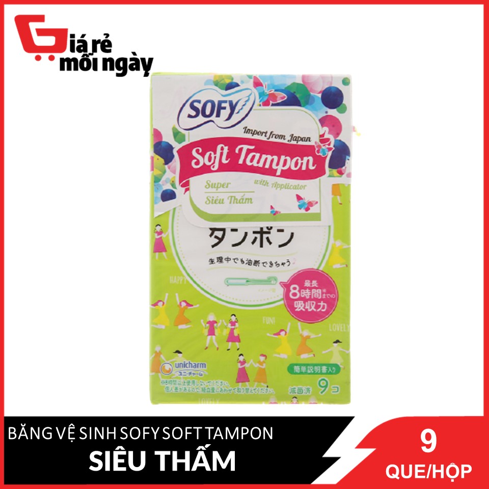 bang-ve-sinh-sofy-soft-tampon-vai-khong-det-va-bong-cellulose-sieu-tham-hop-9-qu