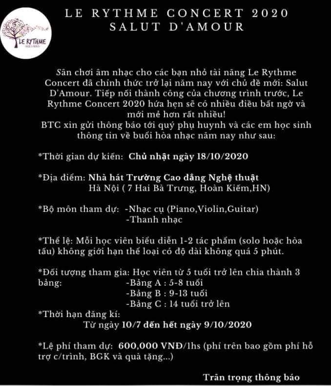 THAM GIA LE RYTHME CONCERT DÀNH CHO CÁC BẠN NHỎ HỌC LỚP PIANO