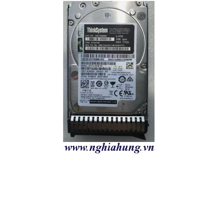 Lenovo ThinkSystem 2.4TB 2.5" 10K SAS 12Gb Hot Swap 512n HDD. #7XB7A00069