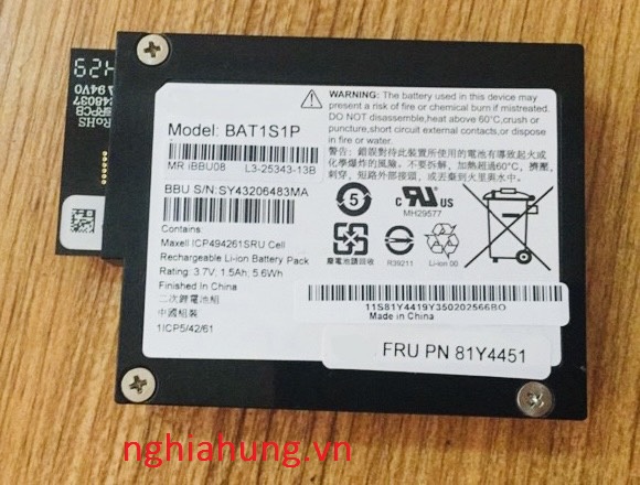 Pin Raid Battery for ServeRAID M5014, M5015, M5025 #46M0917