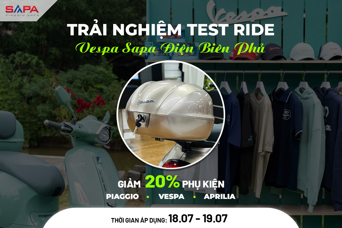 Ưu đãi giảm 20% phụ kiện Vespa ngày 18 và 19.07.2026