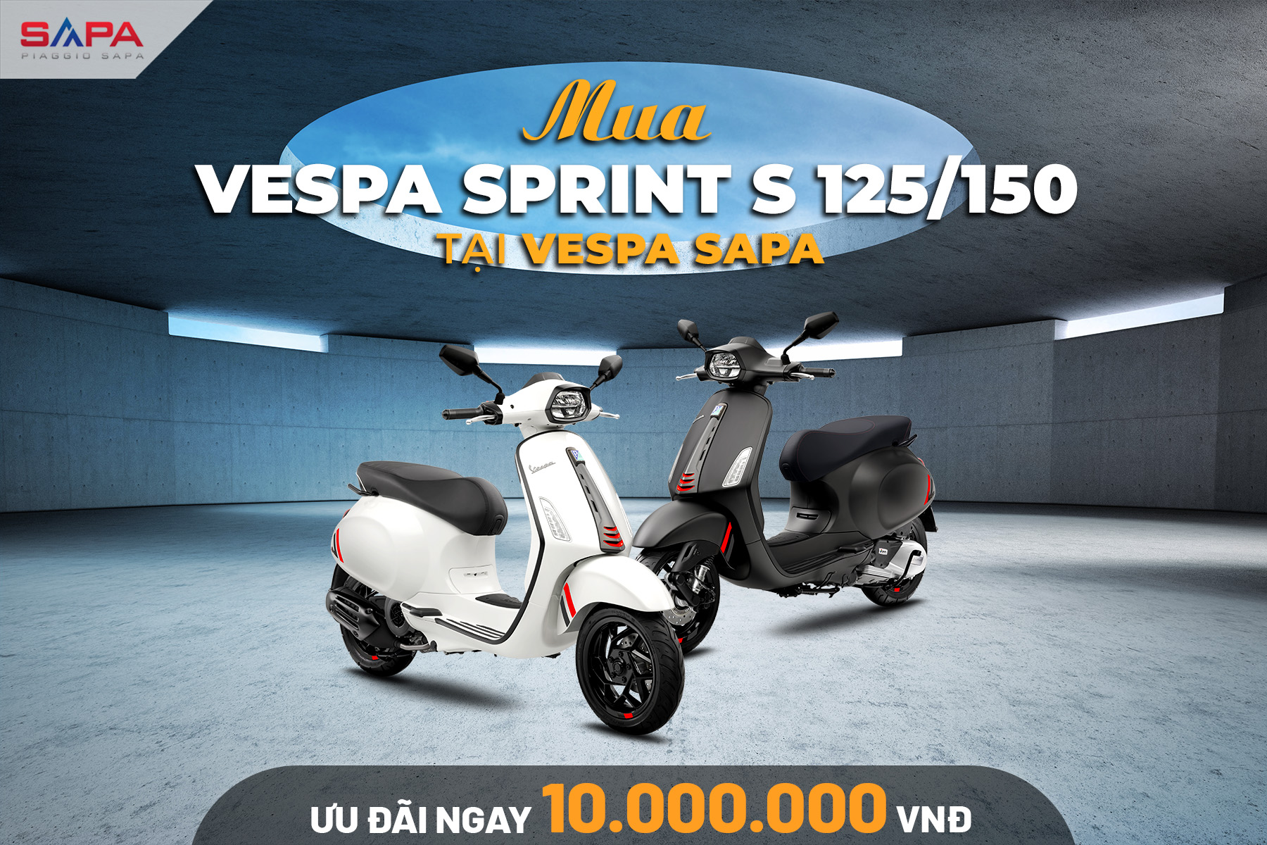 Tặng Voucher 10.000.000đ mua Vespa Sprint S125/150 Th7.2026