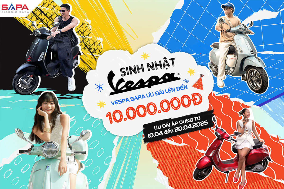 Đại tiệc sinh nhật Vespa ưu đãi lến 10 triệu