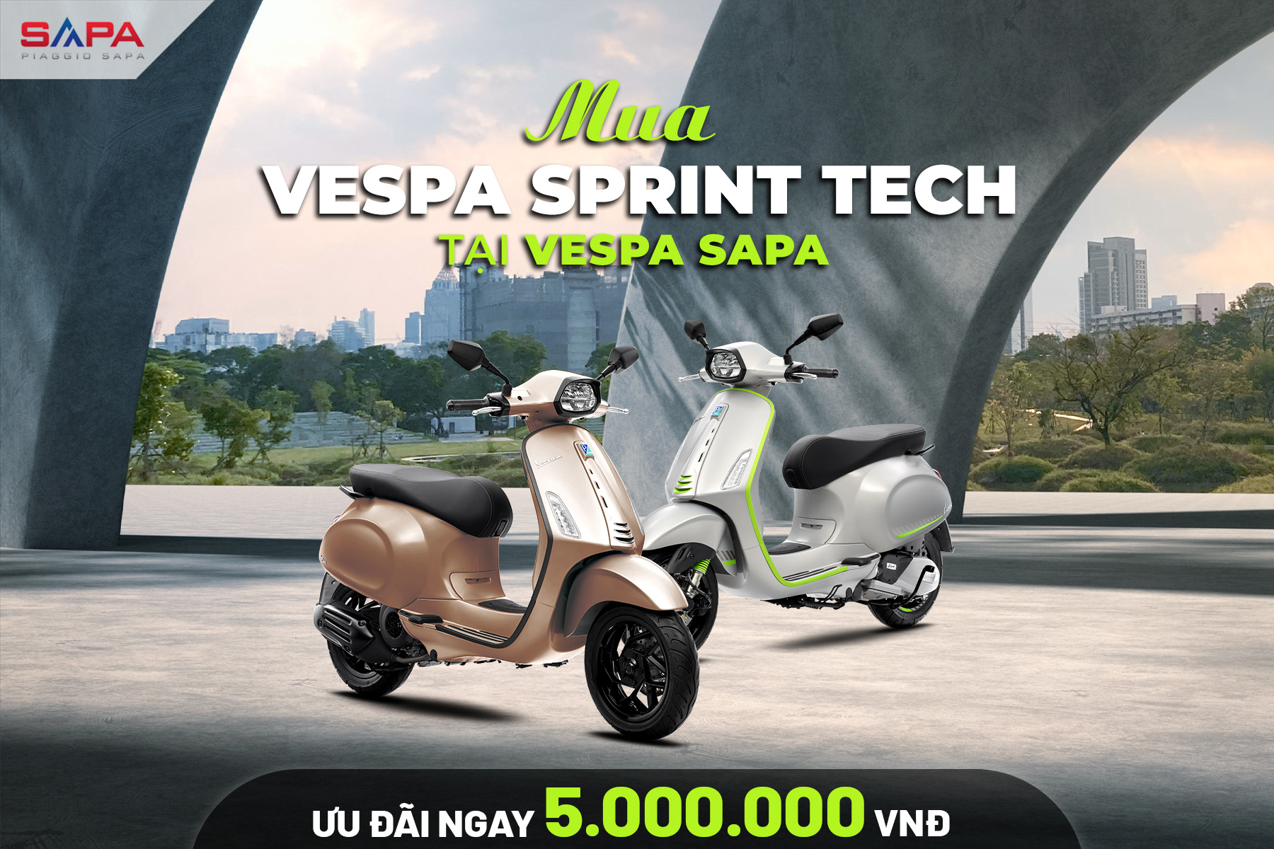 Tặng Voucher 5.000.000đ mua Vespa Sprint Tech Th7.2026