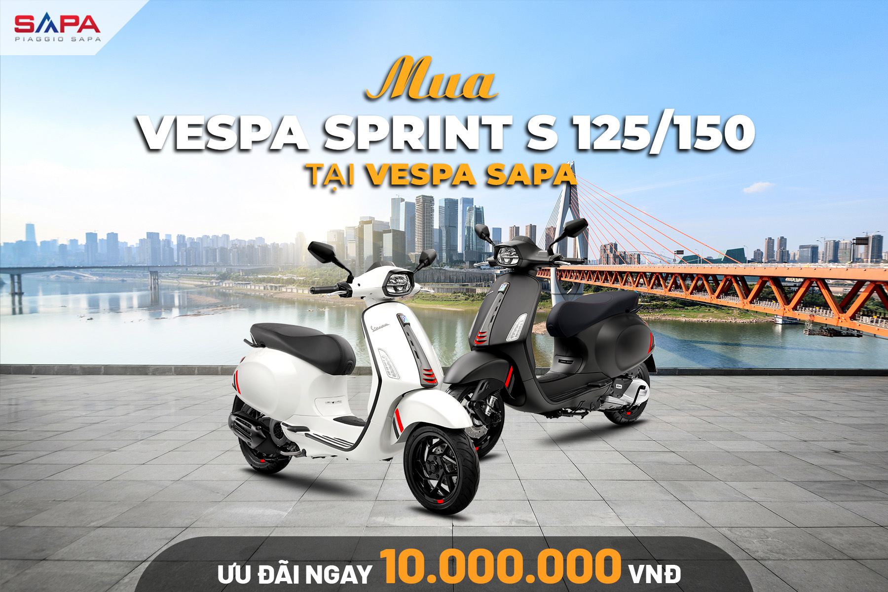 Tặng 10 triệu khi mua trả thẳng Sprint S125/150cc tháng 8.2026