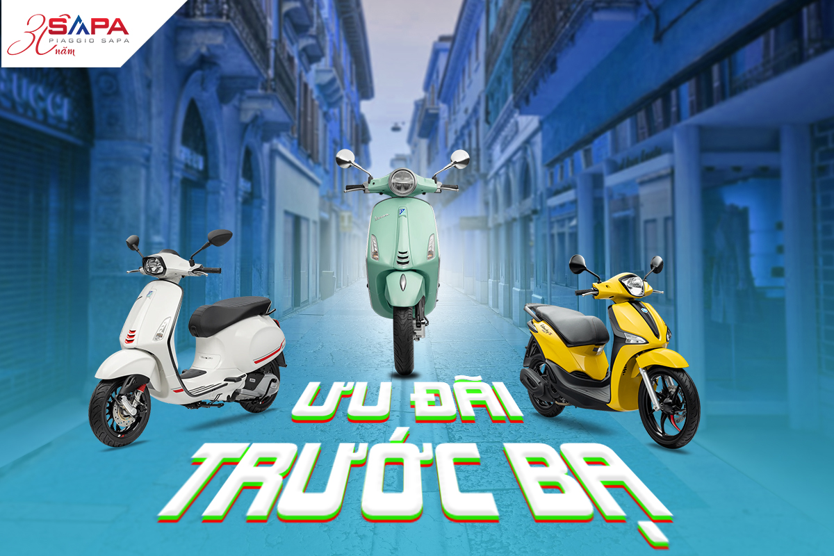 Miễn phí trước bạ 100% cho xe Vespa, Piaggio 125