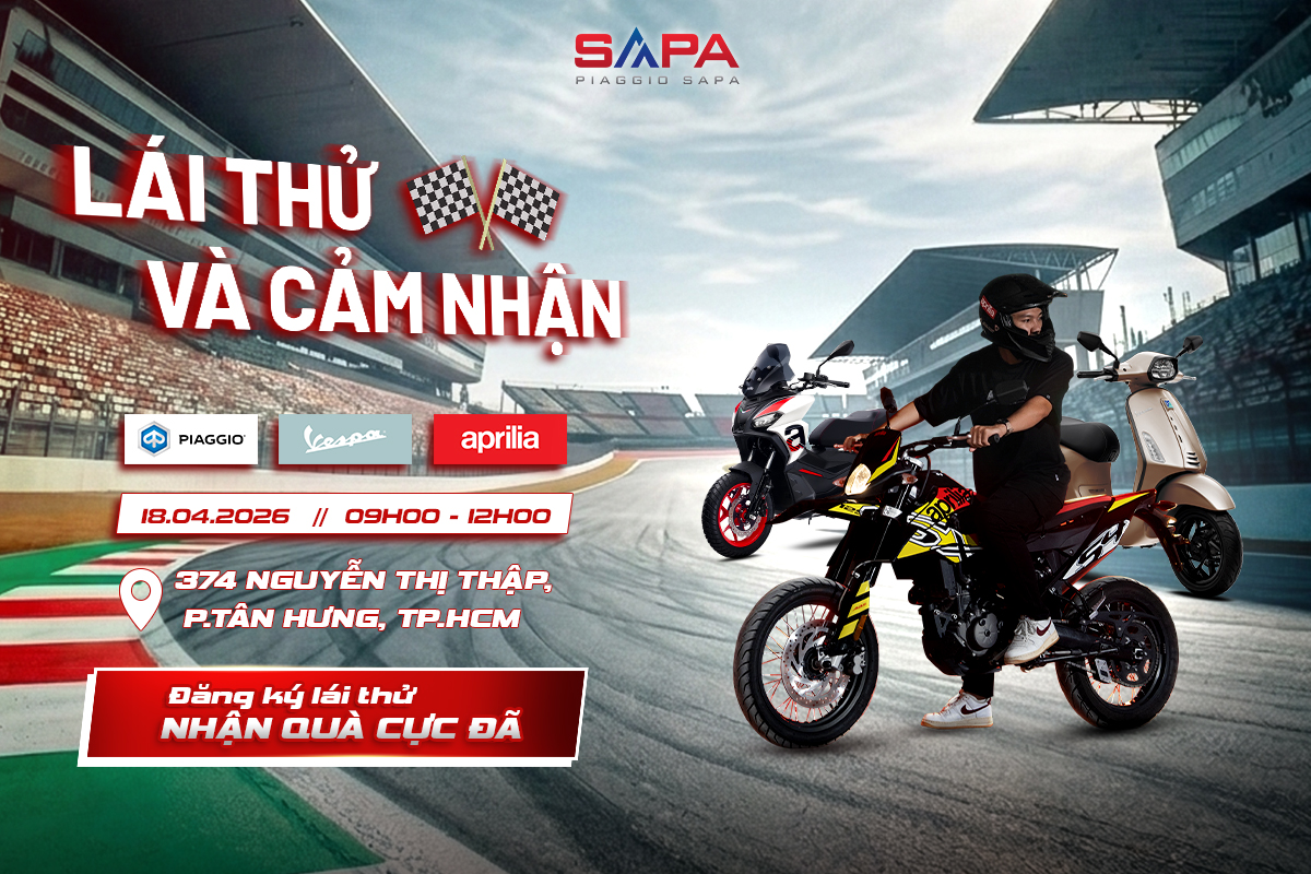 18.04.2026 Lái thử và cảm nhận Vespa, Piaggio nhận quà cực đã