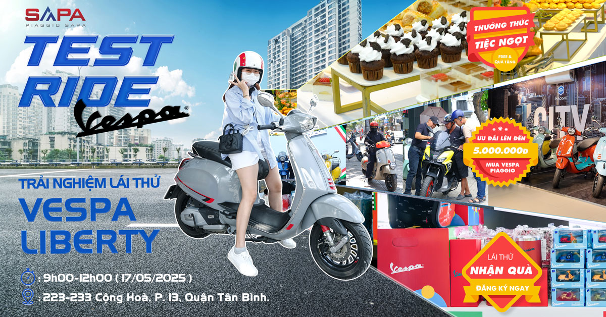Test Ride Liberty, Vespa, Medley 17-05-2025