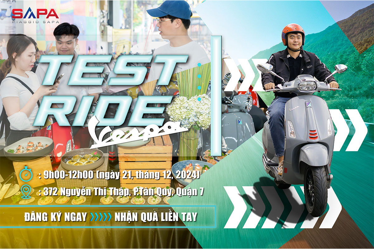 Test Ride Vespa nhận quà cực xịn, ưu đãi cực lớn